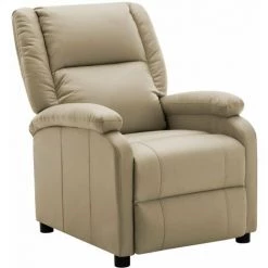 HAPPYSHOPPING Fauteuil Inclinable Cappuccino Similicuir