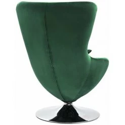 HAPPYSHOPPING Fauteuil Pivotant En Forme D’œuf Et Coussin Vert Fonce Velours 11 HAPPYSHOPPING Fauteuil Pivotant En Forme D’œuf Et Coussin Vert Fonce Velours -Pas Cher Fauteuil Magasin 40275438 5