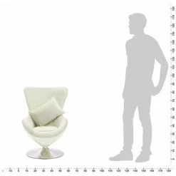 HAPPYSHOPPING Fauteuil Pivotant En Forme D’œuf Avec Coussin Creme Velours 8 HAPPYSHOPPING Fauteuil Pivotant En Forme D’œuf Avec Coussin Creme Velours -Pas Cher Fauteuil Magasin 40275443 2
