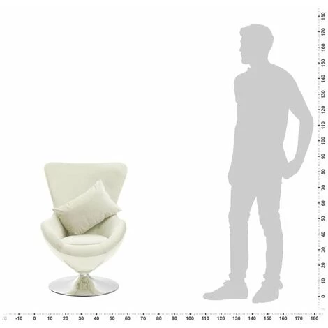 HAPPYSHOPPING Fauteuil Pivotant En Forme D’œuf Avec Coussin Creme Velours 4 HAPPYSHOPPING Fauteuil Pivotant En Forme D’œuf Avec Coussin Creme Velours – Image 2