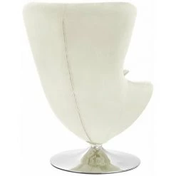 HAPPYSHOPPING Fauteuil Pivotant En Forme D’œuf Avec Coussin Creme Velours 11 HAPPYSHOPPING Fauteuil Pivotant En Forme D’œuf Avec Coussin Creme Velours -Pas Cher Fauteuil Magasin 40275443 5