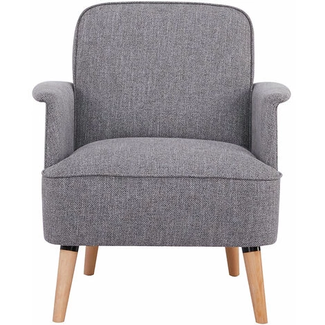 RED DECO Fauteuil Scandi LIZZO Gris Bois Naturel 72x76x77 - Gris 3 RED DECO Fauteuil Scandi LIZZO Gris Bois Naturel 72x76x77 - Gris