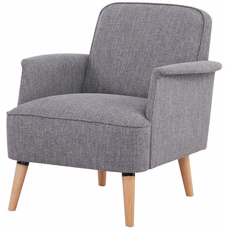 RED DECO Fauteuil Scandi LIZZO Gris Bois Naturel 72x76x77 - Gris 6 RED DECO Fauteuil Scandi LIZZO Gris Bois Naturel 72x76x77 - Gris – Image 4