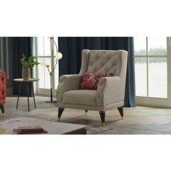 CAESAROO Fauteuil Melilla En Tissu Couleur Beige | Beige