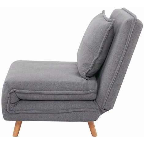 RED DECO Fauteuil Convertible ANTONE Gris Polyester L108cm - Gris 7 RED DECO Fauteuil Convertible ANTONE Gris Polyester L108cm - Gris – Image 5