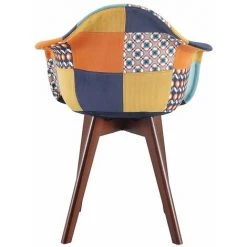 THE HOME DECO FACTORY Fauteuil Patchwork Rétro - Marron -Pas Cher Fauteuil Magasin 40396808 4