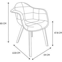 THE HOME DECO FACTORY Fauteuil Patchwork Rétro - Marron -Pas Cher Fauteuil Magasin 40396808 5