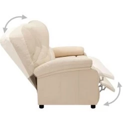 Canapé Inclinable à Tissu Crème 2 Places VidaXL -Pas Cher Fauteuil Magasin 40452333 5