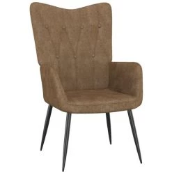 Chaise De Relaxation Et Tabouret 62x68,5x96 Cm Tissu Taupe VidaXL