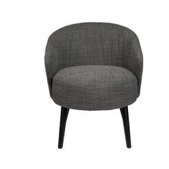 DUTCHBONE Fauteuil 66x73,5x77 Cm En Tissu Anthracite Et Pieds Noirs - WALDO