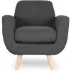 LES TENDANCES Fauteuil Scandinave Tissu Gris Foncé Annis -Pas Cher Fauteuil Magasin 40643273 1