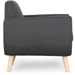 LES TENDANCES Fauteuil Scandinave Tissu Gris Foncé Annis -Pas Cher Fauteuil Magasin 40643273 4