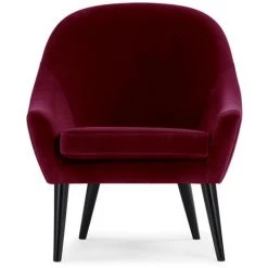 LES TENDANCES Fauteuil Scandinave Velours Bordeaux Kandu 8 LES TENDANCES Fauteuil Scandinave Velours Bordeaux Kandu -Pas Cher Fauteuil Magasin 40647581 3