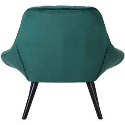 LES TENDANCES Fauteuil Large Velours Vert Et Pieds Bois Noir Méli - Lot De 2 10 LES TENDANCES Fauteuil Large Velours Vert Et Pieds Bois Noir Méli - Lot De 2 -Pas Cher Fauteuil Magasin 40688909 4