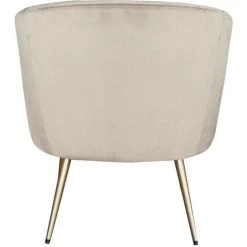 LES TENDANCES Fauteuil Velours Taupe Et Pieds Métal Doré Goldy 10 LES TENDANCES Fauteuil Velours Taupe Et Pieds Métal Doré Goldy -Pas Cher Fauteuil Magasin 40690969 4
