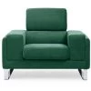 LES TENDANCES Fauteuil Velours Vert Et Pieds Métal Argenté Medra -Pas Cher Fauteuil Magasin 40691468 1
