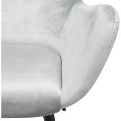 LES TENDANCES Fauteuil Avec Repose-pieds Velours Gris Et Pieds Noir Kantus -Pas Cher Fauteuil Magasin 40693327 3