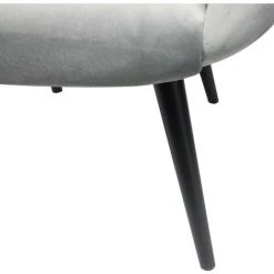 LES TENDANCES Fauteuil Avec Repose-pieds Velours Gris Et Pieds Noir Kantus -Pas Cher Fauteuil Magasin 40693327 5