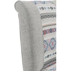 LES TENDANCES Fauteuil Tissu Gris Motif Ethnique Et Pieds Bois Clair Celian 10 LES TENDANCES Fauteuil Tissu Gris Motif Ethnique Et Pieds Bois Clair Celian -Pas Cher Fauteuil Magasin 40697165 4