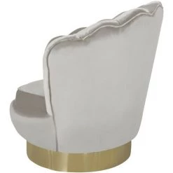 LES TENDANCES Fauteuil Pivotant Velours Taupe Et Pied Métal Doré Belly 9 LES TENDANCES Fauteuil Pivotant Velours Taupe Et Pied Métal Doré Belly -Pas Cher Fauteuil Magasin 40697168 3