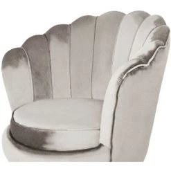LES TENDANCES Fauteuil Pivotant Velours Taupe Et Pied Métal Doré Belly 10 LES TENDANCES Fauteuil Pivotant Velours Taupe Et Pied Métal Doré Belly -Pas Cher Fauteuil Magasin 40697168 4
