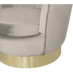 LES TENDANCES Fauteuil Pivotant Velours Taupe Et Pied Métal Doré Belly 11 LES TENDANCES Fauteuil Pivotant Velours Taupe Et Pied Métal Doré Belly -Pas Cher Fauteuil Magasin 40697168 5