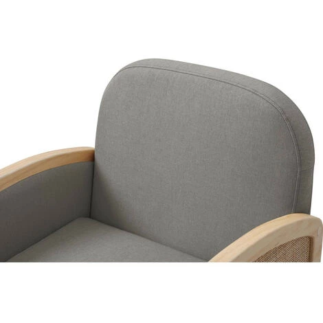 LES TENDANCES Fauteuil Scandinave Tissu Gris Clair Et Bois Massif Clair Uraia 7 LES TENDANCES Fauteuil Scandinave Tissu Gris Clair Et Bois Massif Clair Uraia – Image 5