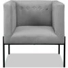 LES TENDANCES Fauteuil Tissu Gris Clair Et Pieds Métal Noir Hopee