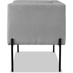 LES TENDANCES Fauteuil Tissu Gris Clair Et Pieds Métal Noir Hopee -Pas Cher Fauteuil Magasin 40705859 3