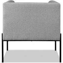 LES TENDANCES Fauteuil Tissu Gris Clair Et Pieds Métal Noir Hopee -Pas Cher Fauteuil Magasin 40705859 4