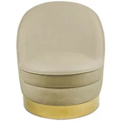 LES TENDANCES Fauteuil Design Velours Beige Et Pied Métal Doré Tyris 8 LES TENDANCES Fauteuil Design Velours Beige Et Pied Métal Doré Tyris -Pas Cher Fauteuil Magasin 40718347 2