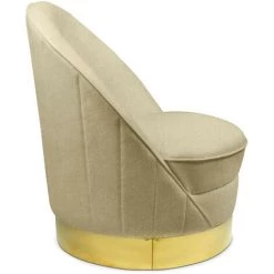 LES TENDANCES Fauteuil Design Velours Beige Et Pied Métal Doré Tyris 9 LES TENDANCES Fauteuil Design Velours Beige Et Pied Métal Doré Tyris -Pas Cher Fauteuil Magasin 40718347 3