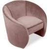 LES TENDANCES Fauteuil Design Arrondi Velours Rose Diamant