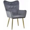 Paris Prix - Fauteuil Scandinave Velours "dolna" 100cm Argent