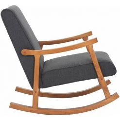 DéCOSHOP26 Fauteuil à Bascule Style Rocking Chair En Tissu Gris Foncé Et Pied En Bois - Gris 8 DéCOSHOP26 Fauteuil à Bascule Style Rocking Chair En Tissu Gris Foncé Et Pied En Bois - Gris -Pas Cher Fauteuil Magasin 40976539 3