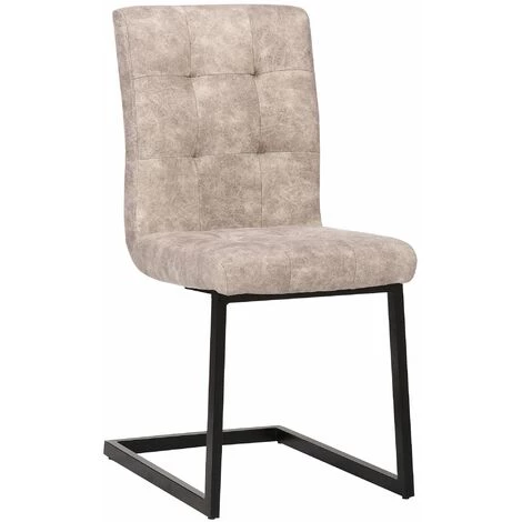 DéCOSHOP26 Chaise De Salle à Manger Bureau En Tissu Crème Avec Pied Luge Métal Noir - Noir 3 DéCOSHOP26 Chaise De Salle à Manger Bureau En Tissu Crème Avec Pied Luge Métal Noir - Noir