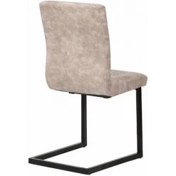 DéCOSHOP26 Chaise De Salle à Manger Bureau En Tissu Crème Avec Pied Luge Métal Noir - Noir 8 DéCOSHOP26 Chaise De Salle à Manger Bureau En Tissu Crème Avec Pied Luge Métal Noir - Noir -Pas Cher Fauteuil Magasin 40976542 3