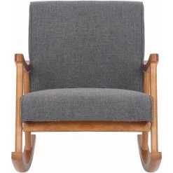 DéCOSHOP26 Fauteuil à Bascule Style Rocking Chair En Tissu Gris Clair Et Pied En Bois - Gris 7 DéCOSHOP26 Fauteuil à Bascule Style Rocking Chair En Tissu Gris Clair Et Pied En Bois - Gris -Pas Cher Fauteuil Magasin 40976543 2