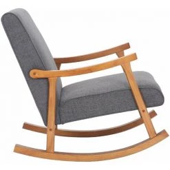 DéCOSHOP26 Fauteuil à Bascule Style Rocking Chair En Tissu Gris Clair Et Pied En Bois - Gris 8 DéCOSHOP26 Fauteuil à Bascule Style Rocking Chair En Tissu Gris Clair Et Pied En Bois - Gris -Pas Cher Fauteuil Magasin 40976543 3