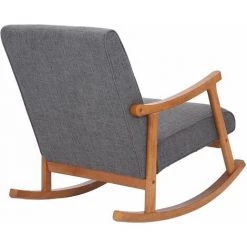 DéCOSHOP26 Fauteuil à Bascule Style Rocking Chair En Tissu Gris Clair Et Pied En Bois - Gris 9 DéCOSHOP26 Fauteuil à Bascule Style Rocking Chair En Tissu Gris Clair Et Pied En Bois - Gris -Pas Cher Fauteuil Magasin 40976543 4