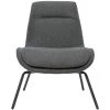 MILIBOO Fauteuil Design En Tissu Effet Velours Texturé Gris Foncé GILLY - Gris Foncé Velours