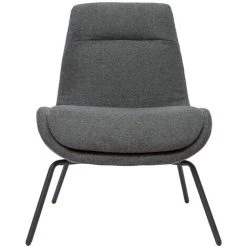 MILIBOO Fauteuil Design En Tissu Effet Velours Texturé Gris Foncé GILLY - Gris Foncé Velours