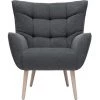 MILIBOO Fauteuil Scandinave Tissu Effet Velours Texturé Gris Foncé Et Hévéa Massif AVERY - Gris Foncé Velours 2 MILIBOO Fauteuil Scandinave Tissu Effet Velours Texturé Gris Foncé Et Hévéa Massif AVERY - Gris Foncé Velours -Pas Cher Fauteuil Magasin 41316336 1