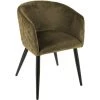 Fauteuil En Velours Kaki Marlo Atmosphera