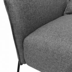 MEUBLETMOI Fauteuil En Tissu Gris Anthracite Avec Piètement En Métal Noir - LENI - Gris 11 MEUBLETMOI Fauteuil En Tissu Gris Anthracite Avec Piètement En Métal Noir - LENI - Gris -Pas Cher Fauteuil Magasin 41424992 5