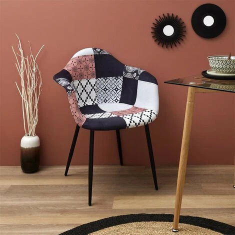 THE HOME DECO FACTORY Lot De 2 Fauteuils Patchwork Mirage Home Deco Factory 4 THE HOME DECO FACTORY Lot De 2 Fauteuils Patchwork Mirage Home Deco Factory – Image 2