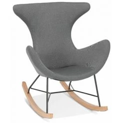 Paris Prix - Fauteuil à Bascule Design "comex" 98cm Gris