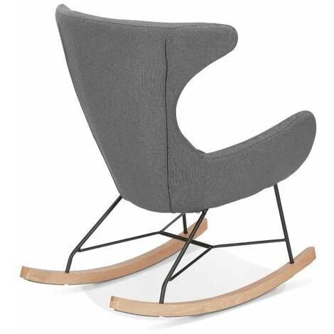 Paris Prix - Fauteuil à Bascule Design "comex" 98cm Gris 6 Paris Prix - Fauteuil à Bascule Design "comex" 98cm Gris – Image 4