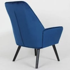 Paris Prix - Fauteuil Scandinave En Velours "xof" 101cm Bleu -Pas Cher Fauteuil Magasin 42112582 4