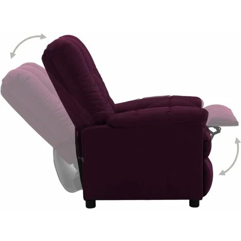 Fauteuil Inclinable électrique Tissu Violet VidaXL 6 Fauteuil Inclinable électrique Tissu Violet VidaXL – Image 4